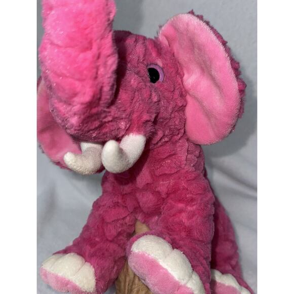 The Petting Zoo Pink Elephant Big Eyes Plush Soft Toy 2010 Stuffed Animal - Picture 8 of 8